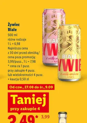 Piwo Żywiec Białe z nutą imbiru promocja w Lidl