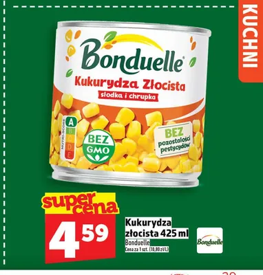 Kukurydza złocista Bonduelle słodka i chrupka promocja w TOPAZ