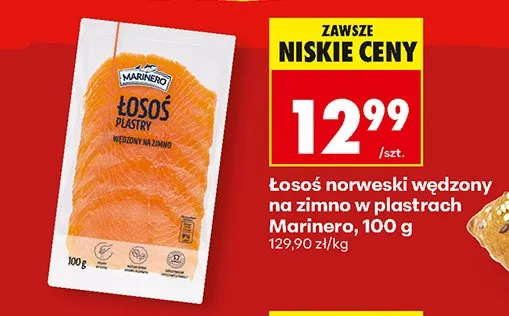 Łosoś norweski wędzony na zimno w plastrach promocja w Biedronka