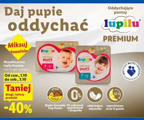 Pantsy Lupilu Premium 4 promocja w Lidl
