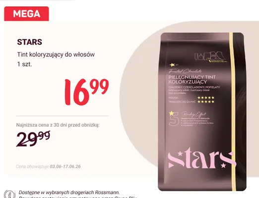 Tint koloryzujący do włosów Stars promocja w Rossmann