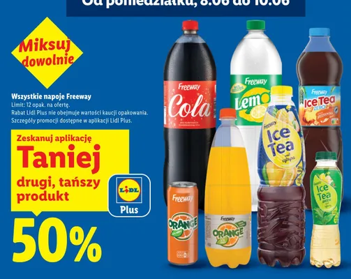 Napój gazowany Freeway Cola bez substancji konserwujących promocja w Lidl
