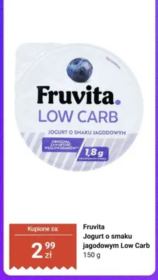 Jogurt o smaku jagodowym Low Carb Fruvita promocja w Biedronka
