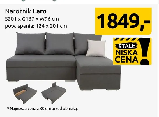 Narożnik Laro promocja w Black Red White