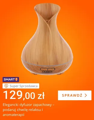 Elegancki dyfuzor zapachowy Transa Electronics promocja w Allegro