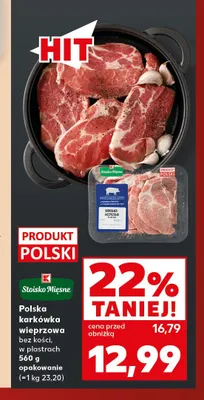 Karkówka wieprzowa bez kości w plastrach Stoisko Mięsne promocja w Kaufland