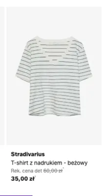 T-shirt z nadrukiem Stradivarius beżowy promocja w Lounge by Zalando