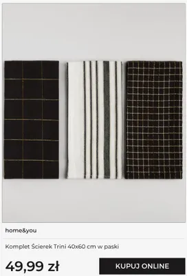 Komplet ścierek Trini home & you 40x60 cm w paski promocja w home&you