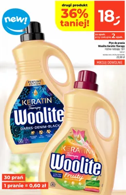 Płyn do prania Woolite Keratin Therapy Darks Denim Black 30 prań promocja w Dealz