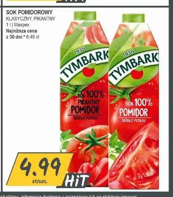 Sok pomidorowy klasyczny Tymbark promocja w Słoneczko