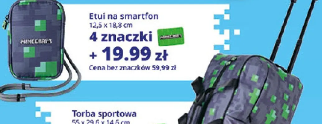 Etui na smartfon Minecraft 12,5x18,8cm promocja w Auchan