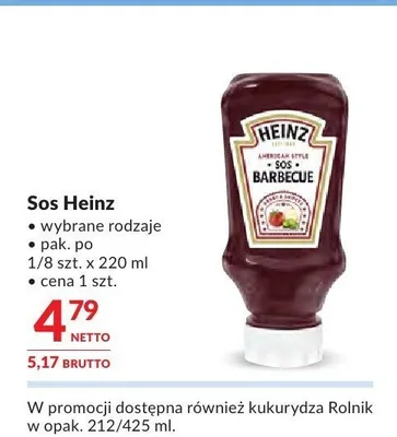 Sos barbecue Heinz promocja w Makro