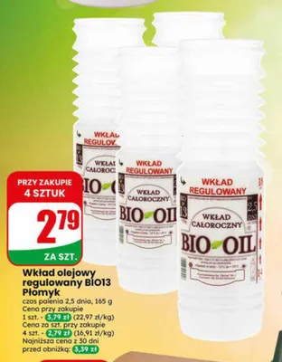 Wkład olejowy regulowany BIO13 Płomyk czas palenia 2,5 dnia promocja w Dino