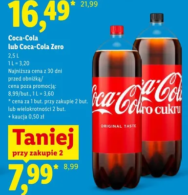 Napój gazowany Coca-Cola Original Taste promocja w Lidl