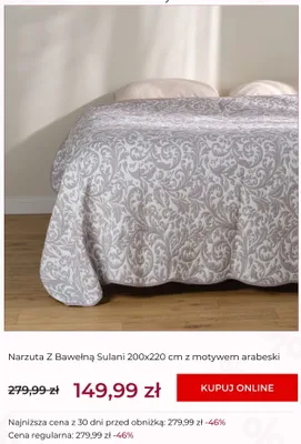 Narzuta z bawełną Sulani 200x220 cm z motywem arabeski home&you promocja w home&you