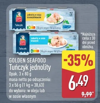 Tuńczyk/ościołity różne rodzaje promocja w Aldi