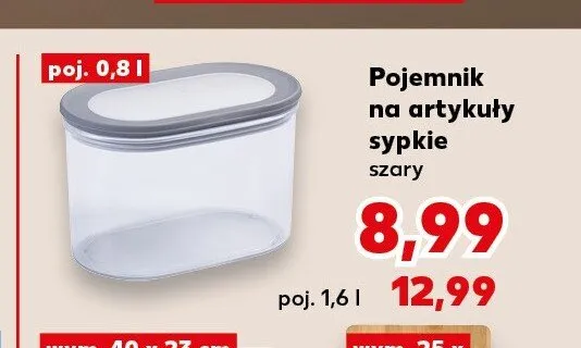Pojemnik na artykuły sypkie szary 0,8 l promocja w Kaufland