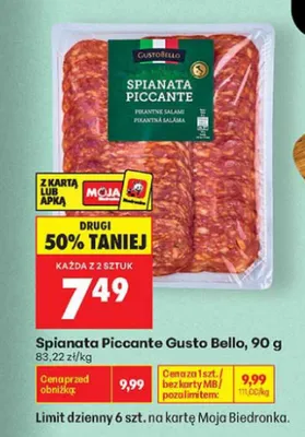 Spianata Piccante Gusto Bello promocja w Biedronka