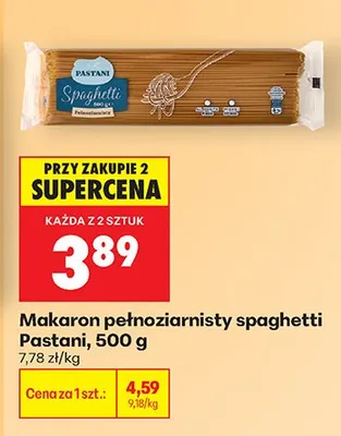 Makaron pełnoziarnisty spaghetti promocja w Biedronka