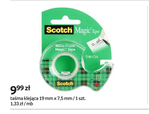 Taśma klejąca 19 mm x 7,5 m Scotch Magic promocja w Empik
