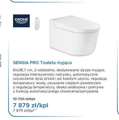 Toaleta myjąca Grohe Sensia Pro promocja w Blu Salony Łazienek
