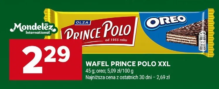 Wafel Prince Polo XXL oreo promocja w Stokrotka