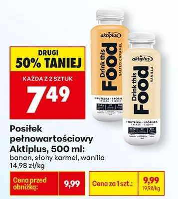 Posiłek pełnowartościowy banan, słony karmel, wanilia promocja w Biedronka