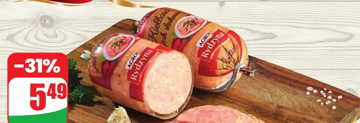 Kiełbasa biesiadna Agro rydzyna promocja w Dino