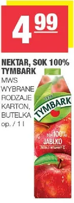 Nektar, sok 100% Tymbark promocja w SPAR