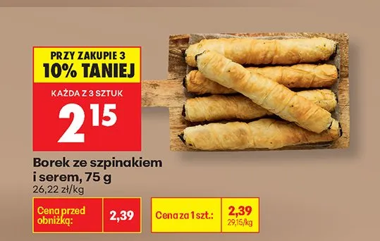 Borek ze szpinakiem i serem promocja w Biedronka