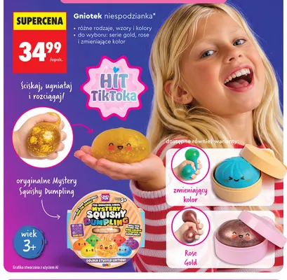 Gniotek niespodzianka Mystery Squishy Dumpling promocja w Biedronka