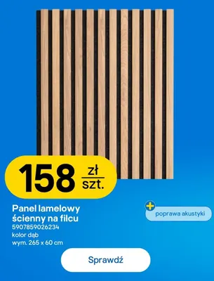 Panel lamelowy ścienny na filcu promocja w Castorama