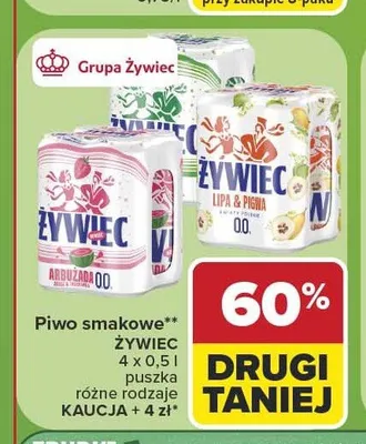 Piwo bezalkoholowe Żywiec Lipa & Pigwa 4-pak promocja w Carrefour