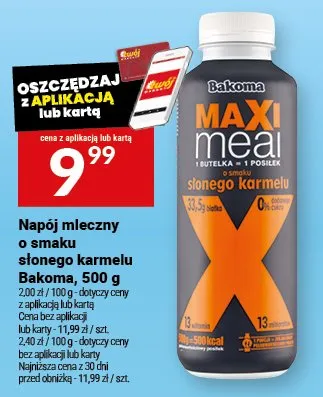 Napój mleczny o smaku słonego karmelu Bakoma promocja w Twój Market