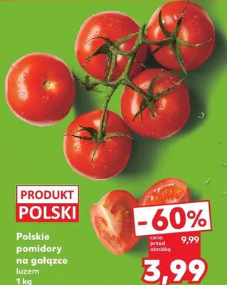 Pomidory na gałązce polskie promocja w Kaufland