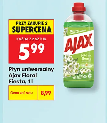 Płyn uniwersalny Ajax Floral Fiesta promocja w Biedronka