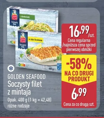 Soczysty filet z mintaja w stylu Bordelaise Golden Seafood promocja w Aldi