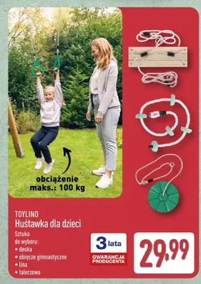 Huśtawka dla dzieci promocja w Aldi