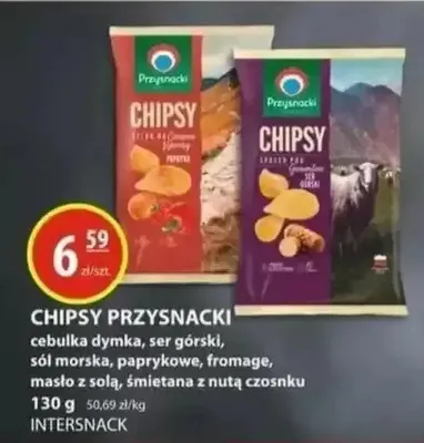 Chipsy cebulka dymka, ser górski, sól morska, paprykowe, fromage, masło z solą, śmietana z nutą czosnku promocja w Zielony Koszyk