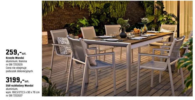 Stół rozkładany Wondai aluminium, wym. 168,5/272,5 x 90 x 76 cm promocja w OBI
