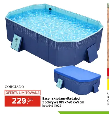 Basen składany dla dzieci z pokrywą CORCIANO 185x140x45cm promocja w Leroy Merlin