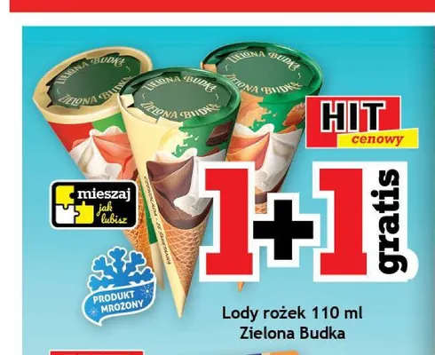 Lody rożek truskawkowy Zielona Budka promocja w Gram Market