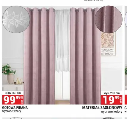 Materiał zasłonowy promocja w Merkury Market