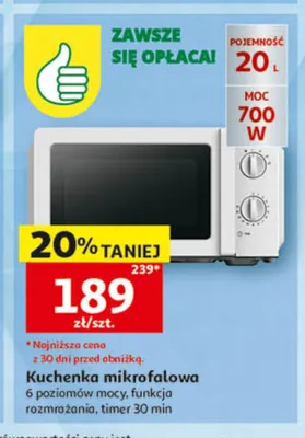 Kuchenka mikrofalowa 20l promocja w Auchan