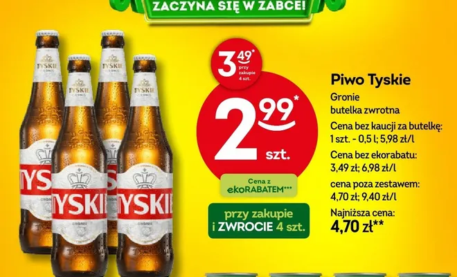 Piwo Gronie butelka zwrotna promocja w Żabka