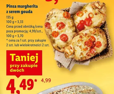 Pinsa margherita z serem gouda promocja w Lidl