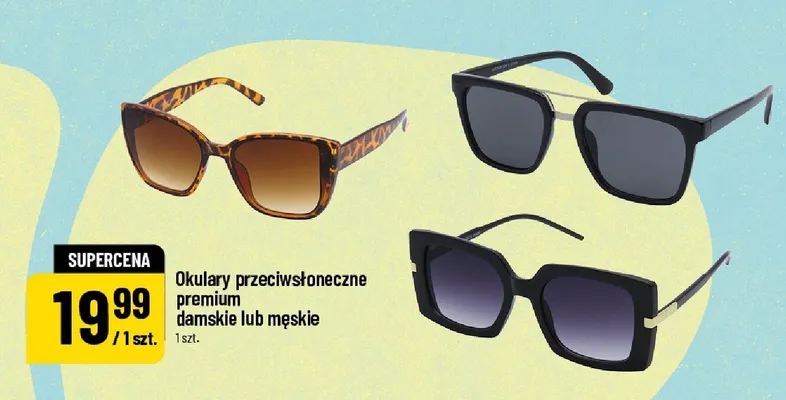 Okulary przeciwsłoneczne premium damskie lub męskie 1szt. promocja w POLOmarket