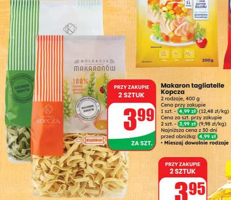 Makaron tagliatelle Kopcza promocja w Dino