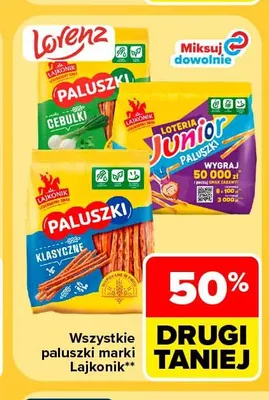 Paluszki cebulki Lajkonik promocja w Carrefour
