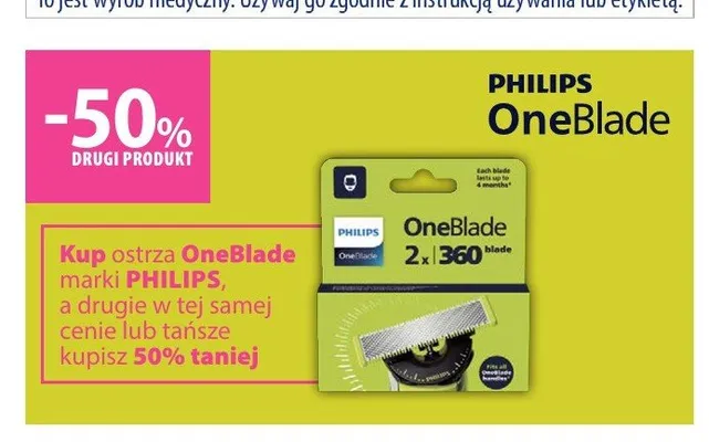 Ostrza wymienne Philips OneBlade 2-pak promocja w Hebe